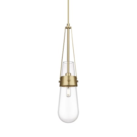 Innovations Lighting Milan 4" Wide Mini Pendant Brushed Brass / Clear