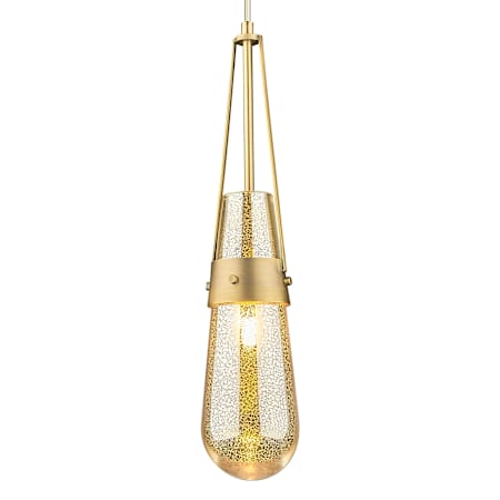 Innovations Lighting Milan 4" Wide Mini Pendant with Mercury Glass Shade Brushed Brass