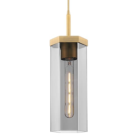Innovations Lighting Blakeley 5" Wide Cord Hung Mini Pendant with Light Smoke Glass Shade Brushed Brass