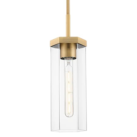 Innovations Lighting Blakeley 5" Wide Mini Pendant with Clear Glass Shade Brushed Brass