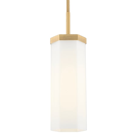 Innovations Lighting Blakeley 5" Wide Mini Pendant with Matte White Glass Shade Brushed Brass