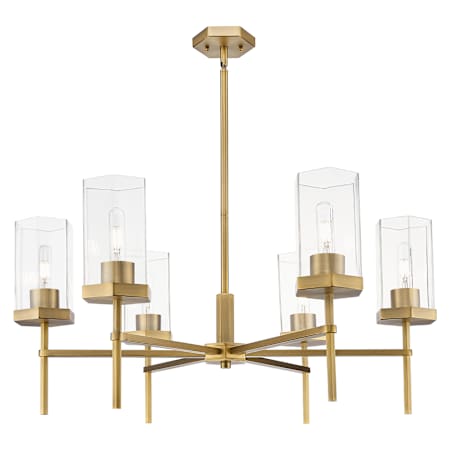 Innovations Lighting Blakeley 6 Light 32" Wide Chandelier with Clear Glass Shade Brushed Brass