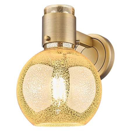 Innovations Lighting Lawton Sphere 9" Tall Bathroom Sconce with Mercury Glass Shade Brushed Brass
