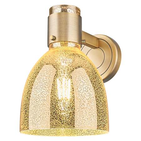 Innovations Lighting Lawton Bell 9" Tall Bathroom Sconce with Mercury Glass Shade Brushed Brass