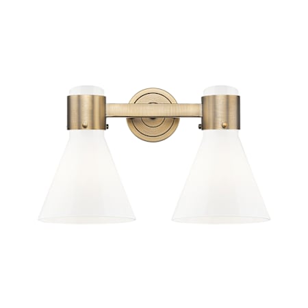 Innovations Lighting Lawton Cone 2 Light 16" Wide Vanity Light Brushed Brass / Gloss White