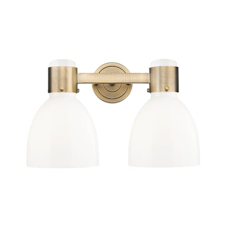Innovations Lighting Lawton Bell 2 Light 16" Wide Vanity Light Brushed Brass / Gloss White