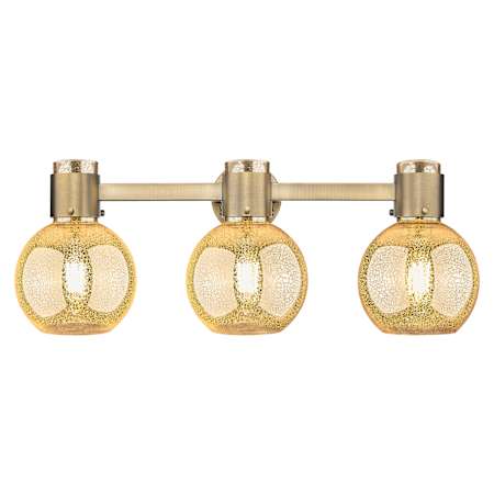Innovations Lighting Lawton Sphere 3 Light 24" Wide Vanity Light with Mercury Glass Shades Brushed Brass