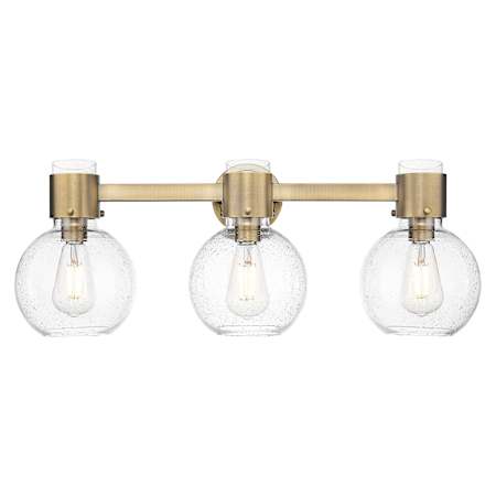 Innovations Lighting Lawton Sphere 3 Light 24" Wide Vanity Light with Clear, Seedy Glass Shades Brushed Brass