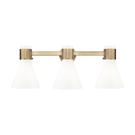 Innovations Lighting Lawton Cone 3 Light 24" Wide Vanity Light Brushed Brass / Gloss White