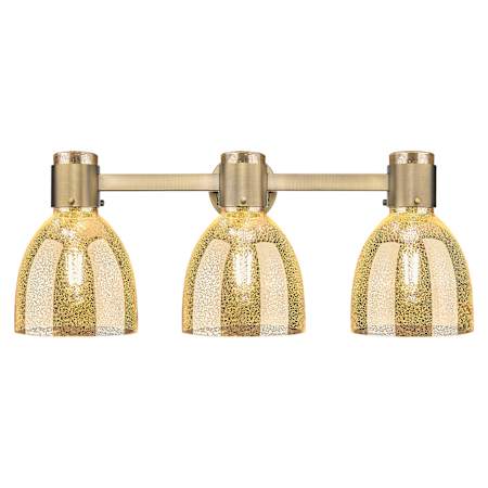 Innovations Lighting Lawton Bell 3 Light 24" Wide Vanity Light with Mercury Glass Shades Brushed Brass