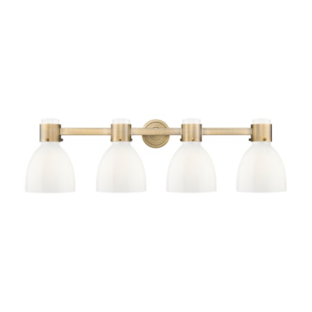 Innovations Lighting Lawton Bell 4 Light 34" Wide Vanity Light Brushed Brass / Gloss White