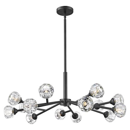 Innovations Lighting Aurora 14 Light 28" Wide Sputnik Chandelier with Clear, Faceted Glass Shades Matte Black
