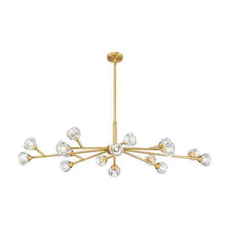 Innovations Lighting Aurora 16 Light 48" Wide Sputnik Chandelier Brushed Brass / Clear
