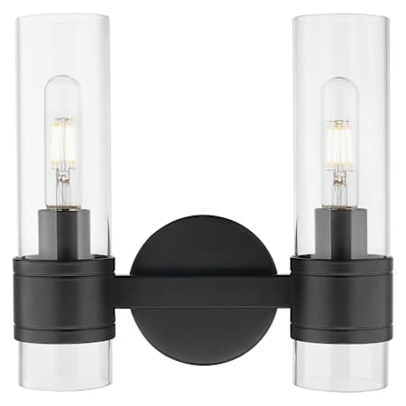 Innovations Lighting Arden 2 Light 11" Wide Vanity Light with Clear Glass Shades Matte Black
