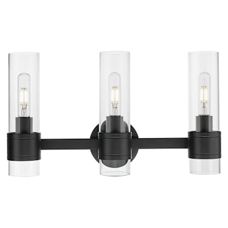 Innovations Lighting Arden 3 Light 19" Wide Vanity Light with Clear Glass Shades Matte Black