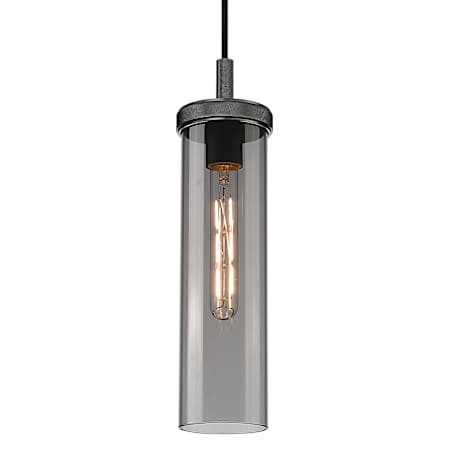 Innovations Lighting Lincoln 5" Wide Mini Pendant with Light Smoke Glass Shade Matte Black
