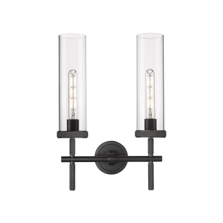 Innovations Lighting Lincoln 2 Light 14" Wide Vanity Light Matte Black / Clear