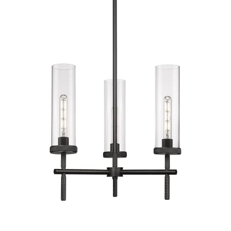 Innovations Lighting Lincoln 3 Light 21" Wide Pendant Matte Black / Clear