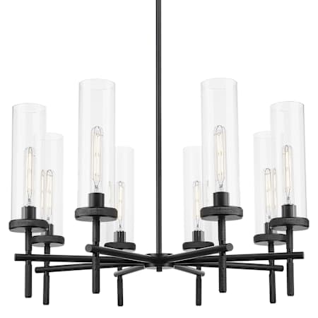 Innovations Lighting Lincoln 8 Light 32" Wide Chandelier with Clear Glass Shades Matte Black