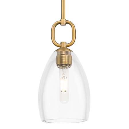 Innovations Lighting Hudson 6" Wide Mini Pendant with Clear Glass Oval Shade Brushed Brass