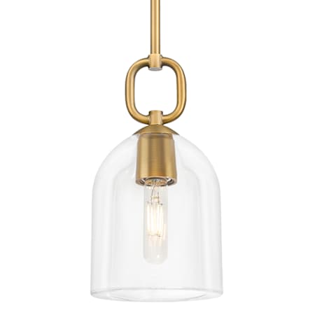 Innovations Lighting Hudson 6" Wide Mini Pendant with Clear Glass Dome Shade Brushed Brass