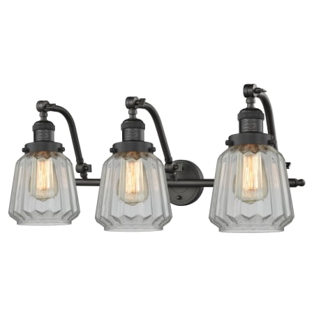 Innovations Lighting Chatham 3 Light 28" Wide Bathroom Vanity Light Oiled Rubbed Bronze / Clear Fluted