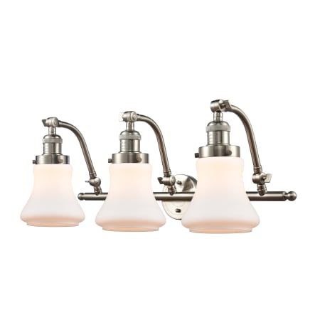 Innovations Lighting Bellmont 3 Light 28" Wide Bathroom Vanity Light Brushed Satin Nickel / Matte White