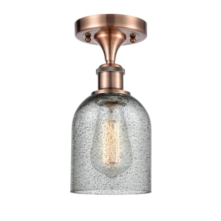 Innovations Lighting Caledonia 5" Wide Semi-Flush Ceiling Fixture Antique Copper / Charcoal