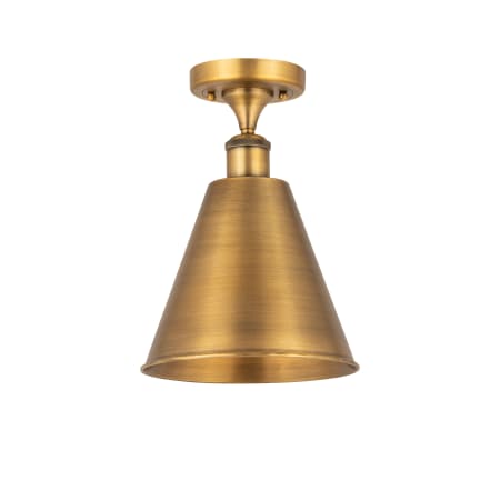 Innovations Lighting Cone 8" Wide Semi-Flush Ceiling Fixture Brushed Brass
