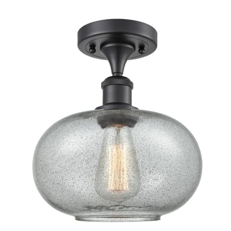 Innovations Lighting Gorham Single Light 10" Wide Semi-Flush Ceiling Fixture Matte Black / Charcoal