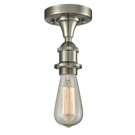 Innovations Lighting Single Light 4-1/2" Wide Semi-Flush Ceiling Fixture Brushed Satin Nickel