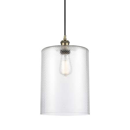 Innovations Lighting Cobbleskill 9" Wide Mini Pendant Clear / Antique Brass