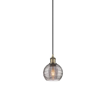 Innovations Lighting Athens Deco Swirl 6" Wide Suspension Mini Pendant Antique Brass