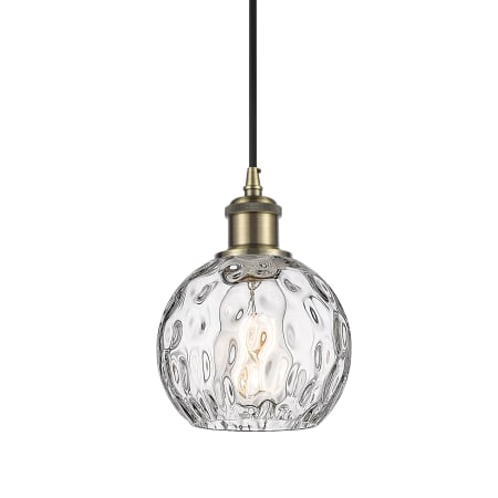 Innovations Lighting Athens 6" Wide Mini Pendant Antique Brass / Clear Water Glass