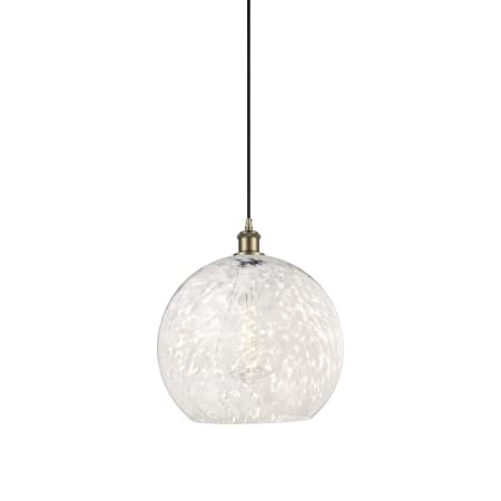 Innovations Lighting White Mouchette 14" Wide Suspension Pendant Antique Brass