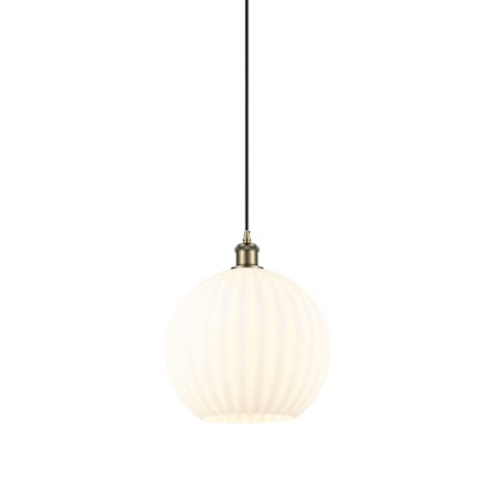 Innovations Lighting White Venetian 12" Wide Suspension Pendant Antique Brass