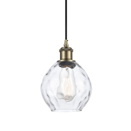 Innovations Lighting Waverly 6" Wide Mini Pendant Clear / Antique Brass