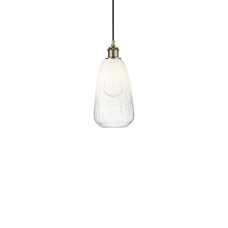 Innovations Lighting Brookhaven Almond 6" Wide Mini Pendant Antique Brass / Opal