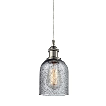 Innovations Lighting Caledonia Single Light 5" Wide Mini Pendant Brushed Satin Nickel / Charcoal