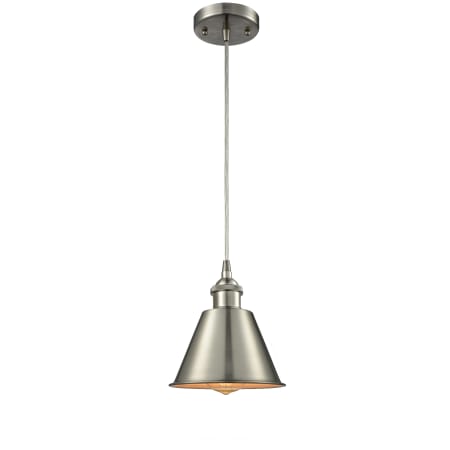 Innovations Lighting Smithfield Single Light 7" Wide Mini Pendant Brushed Satin Nickel / Metal Shade