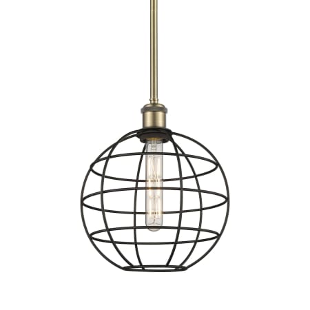 Innovations Lighting Lake Placid 10" Wide Cage Pendant Antique Brass / Matte Black