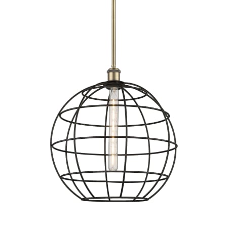 Innovations Lighting Lake Placid 16" Wide Cage Pendant Antique Brass / Matte Black