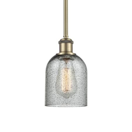 Innovations Lighting Caledonia 5" Wide Mini Pendant Charcoal / Antique Brass