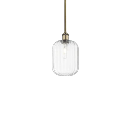 Innovations Lighting Preston 7" Wide Mini Pendant Antique Brass / Clear