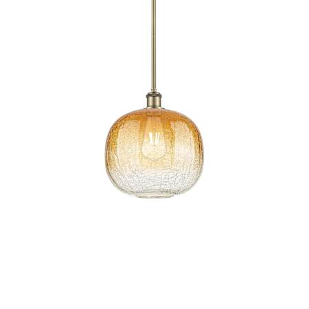 Innovations Lighting Brookhaven Sphere 11" Wide Mini Pendant Antique Brass / Amber