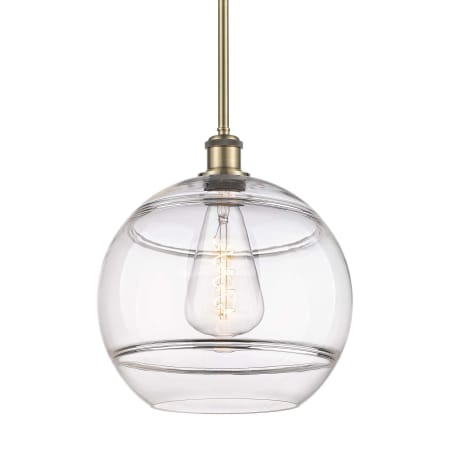 Innovations Lighting Rochester 12" Wide Pendant Antique Brass / Clear