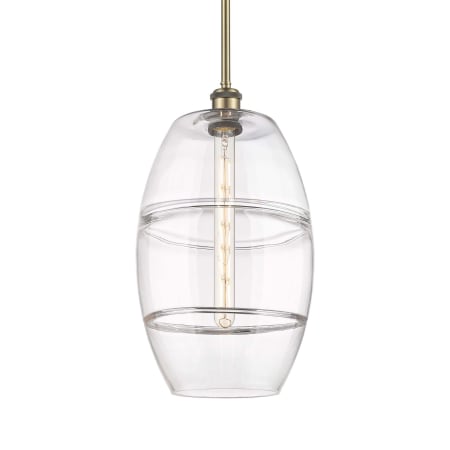Innovations Lighting Vaz 10" Wide Mini Pendant Antique Brass / Clear