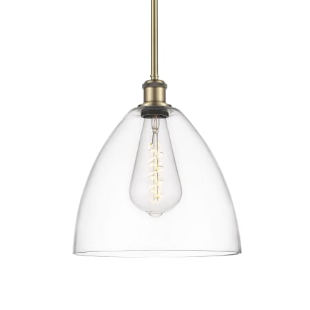 Innovations Lighting Bristol 12" Wide Pendant Antique Brass / Clear