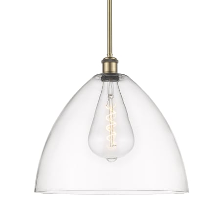 Innovations Lighting Bristol Glass 16" Wide pendant Antique Brass / Clear