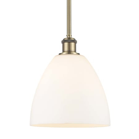 Innovations Lighting Bristol Glass 9" Wide Mini Pendant Antique Brass / Matte White